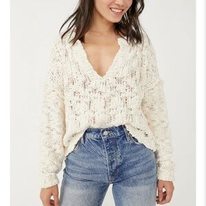 Free People josephine pullover sweater in Ivory